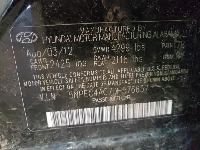 Photo 9 VIN: 5NPEC4AC7DH576657 - HYUNDAI SONATA SE 