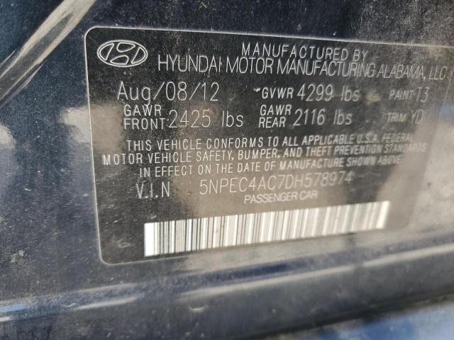 Photo 12 VIN: 5NPEC4AC7DH578974 - HYUNDAI SONATA SE 