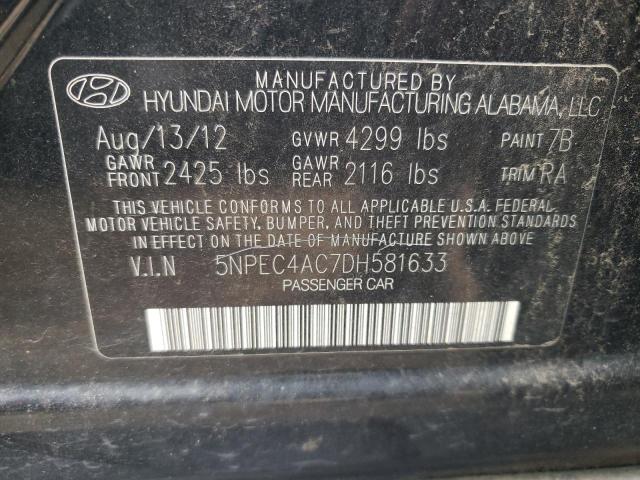 Photo 11 VIN: 5NPEC4AC7DH581633 - HYUNDAI SONATA SE 