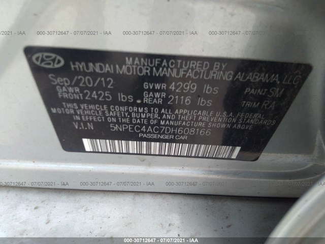 Photo 8 VIN: 5NPEC4AC7DH608166 - HYUNDAI SONATA 