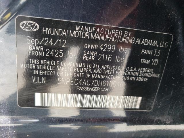 Photo 9 VIN: 5NPEC4AC7DH610046 - HYUNDAI SONATA SE 