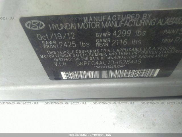 Photo 8 VIN: 5NPEC4AC7DH628448 - HYUNDAI SONATA 