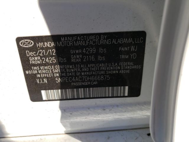 Photo 9 VIN: 5NPEC4AC7DH666875 - HYUNDAI SONATA SE 