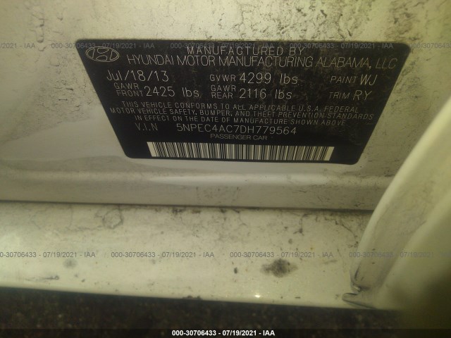 Photo 8 VIN: 5NPEC4AC7DH779564 - HYUNDAI SONATA 