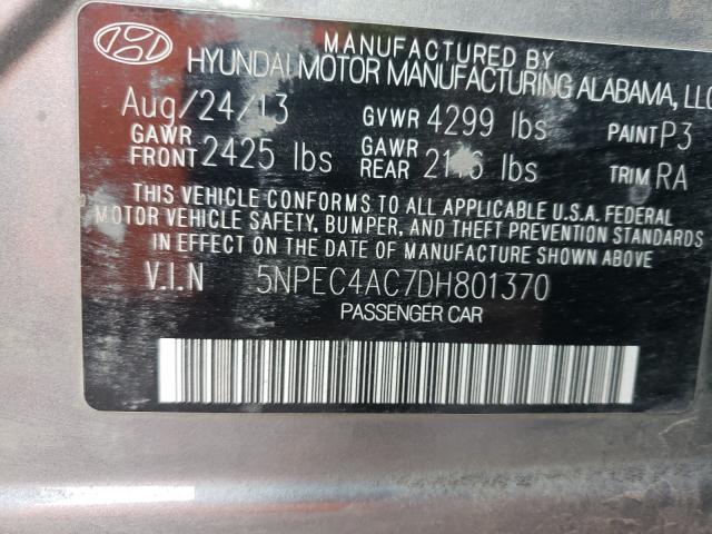 Photo 9 VIN: 5NPEC4AC7DH801370 - HYUNDAI SONATA SE 