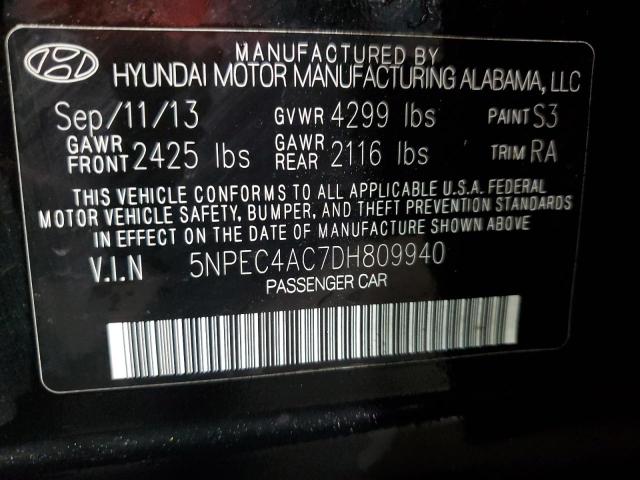 Photo 11 VIN: 5NPEC4AC7DH809940 - HYUNDAI SONATA 