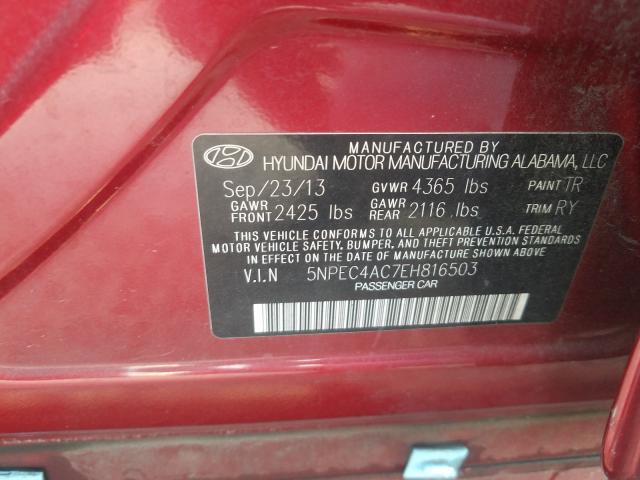 Photo 9 VIN: 5NPEC4AC7EH816503 - HYUNDAI SONATA SE 