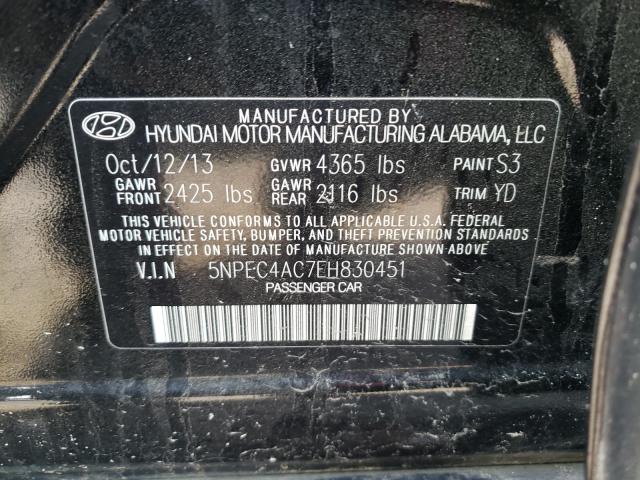 Photo 9 VIN: 5NPEC4AC7EH830451 - HYUNDAI SONATA SE 