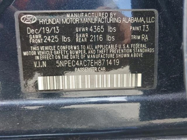 Photo 12 VIN: 5NPEC4AC7EH871419 - HYUNDAI SONATA SE 