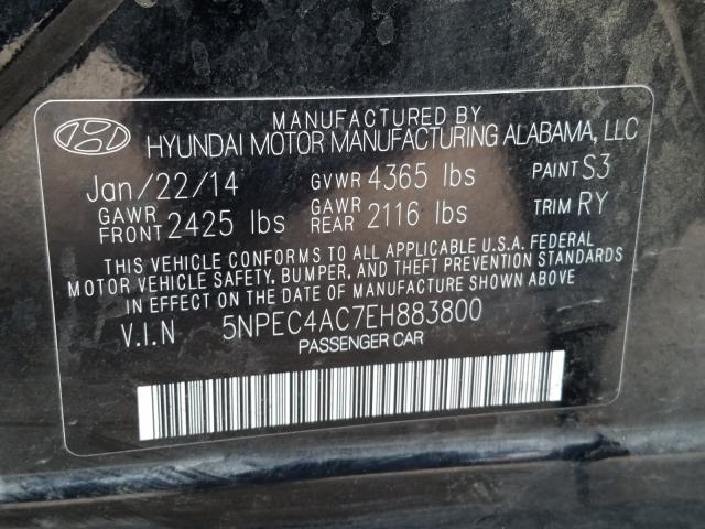 Photo 9 VIN: 5NPEC4AC7EH883800 - HYUNDAI SONATA SE 