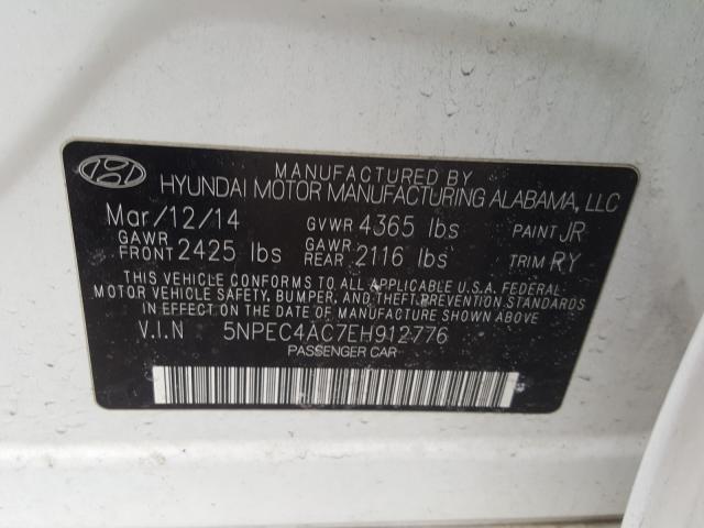 Photo 9 VIN: 5NPEC4AC7EH912776 - HYUNDAI SONATA SE 