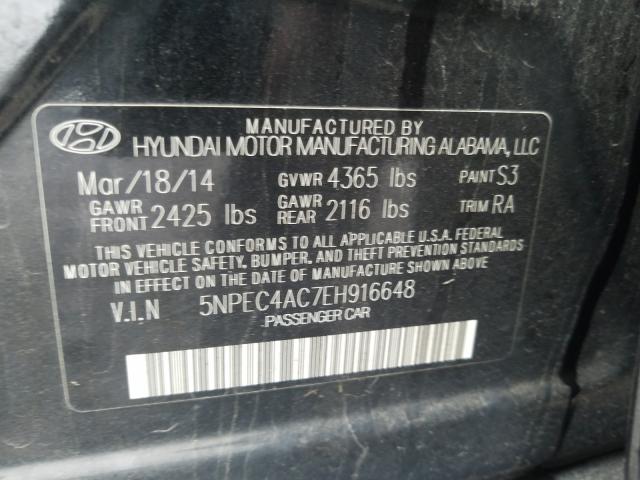 Photo 9 VIN: 5NPEC4AC7EH916648 - HYUNDAI SONATA 