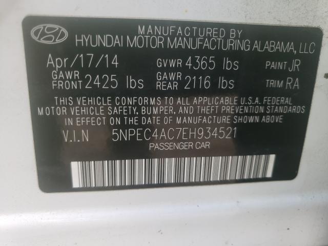 Photo 9 VIN: 5NPEC4AC7EH934521 - HYUNDAI SONATA SE 