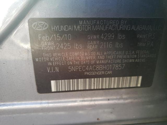 Photo 9 VIN: 5NPEC4AC8BH017857 - HYUNDAI SONATA SE 