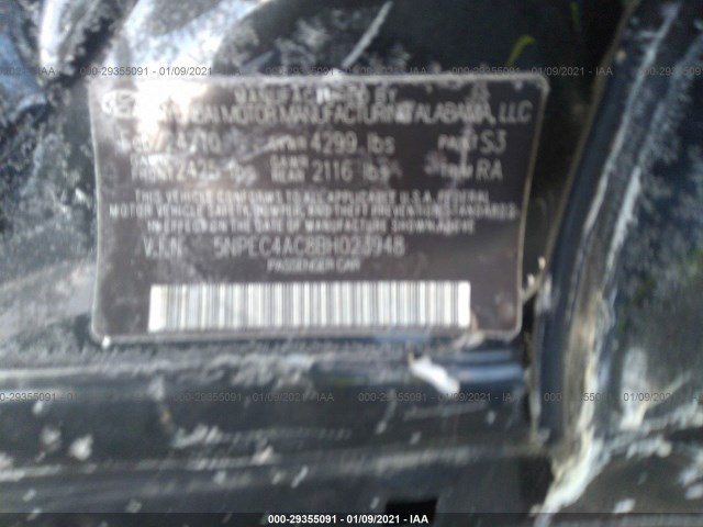 Photo 8 VIN: 5NPEC4AC8BH023948 - HYUNDAI SONATA 