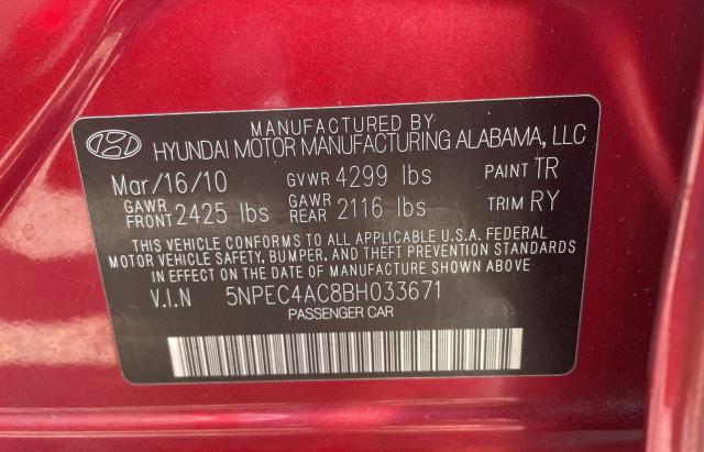 Photo 9 VIN: 5NPEC4AC8BH033671 - HYUNDAI SONATA SE 