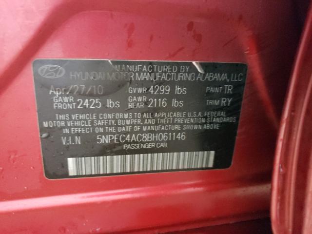 Photo 9 VIN: 5NPEC4AC8BH061146 - HYUNDAI SONATA 