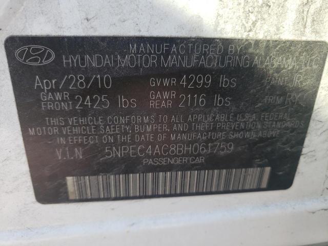 Photo 9 VIN: 5NPEC4AC8BH061759 - HYUNDAI SONATA SE 