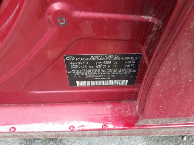 Photo 9 VIN: 5NPEC4AC8BH067917 - HYUNDAI SONATA SE 