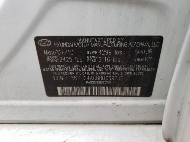 Photo 9 VIN: 5NPEC4AC8BH069232 - HYUNDAI SONATA SE 