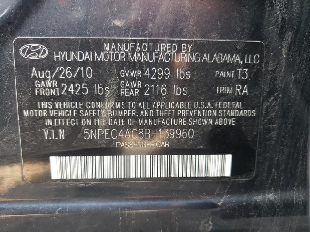 Photo 9 VIN: 5NPEC4AC8BH139960 - HYUNDAI SONATA SE 