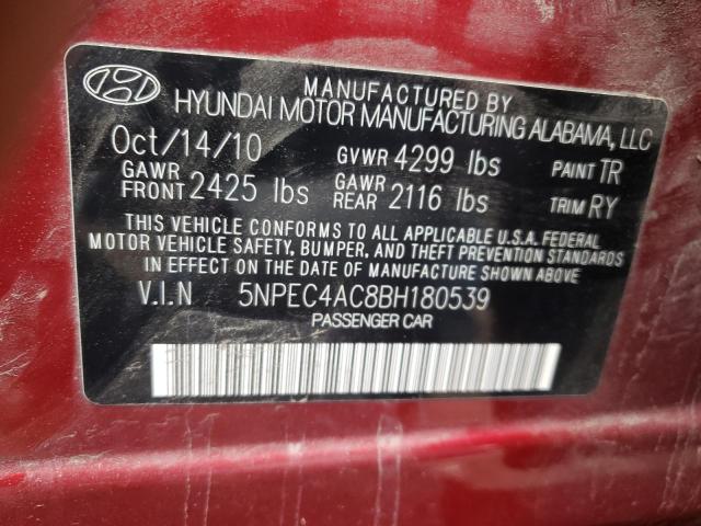 Photo 9 VIN: 5NPEC4AC8BH180539 - HYUNDAI SONATA SE 