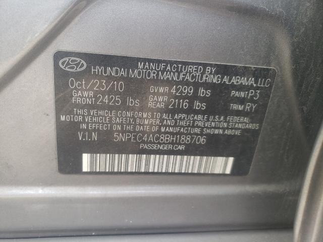 Photo 9 VIN: 5NPEC4AC8BH188706 - HYUNDAI SONATA SE 