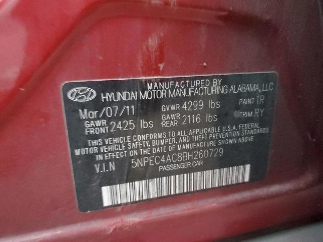 Photo 11 VIN: 5NPEC4AC8BH260729 - HYUNDAI SONATA SE 