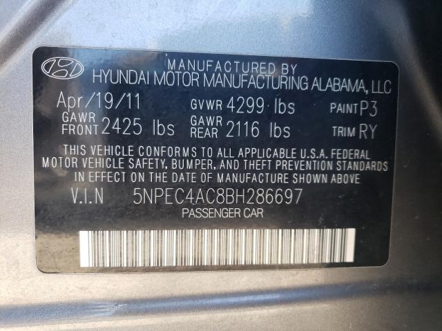 Photo 9 VIN: 5NPEC4AC8BH286697 - HYUNDAI SONATA SE 