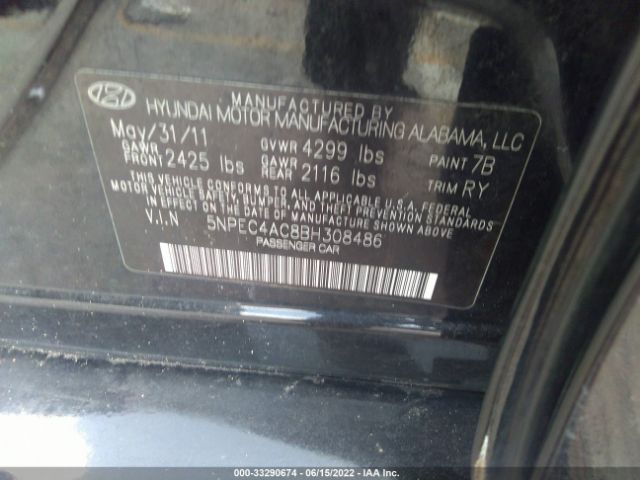 Photo 8 VIN: 5NPEC4AC8BH308486 - HYUNDAI SONATA 