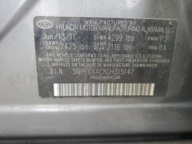 Photo 12 VIN: 5NPEC4AC8CH315147 - HYUNDAI SONATA SE 