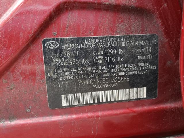 Photo 11 VIN: 5NPEC4AC8CH325886 - HYUNDAI SONATA SE 