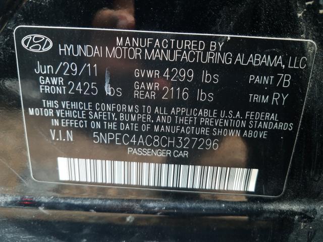 Photo 9 VIN: 5NPEC4AC8CH327296 - HYUNDAI SONATA SE 