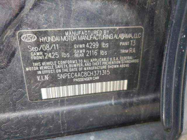 Photo 11 VIN: 5NPEC4AC8CH371315 - HYUNDAI SONATA SE 