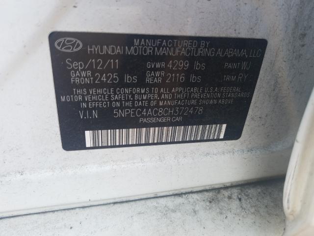 Photo 9 VIN: 5NPEC4AC8CH372478 - HYUNDAI SONATA SE 