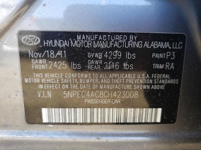 Photo 9 VIN: 5NPEC4AC8CH423008 - HYUNDAI SONATA SE 