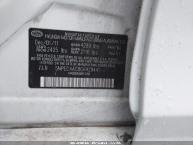 Photo 8 VIN: 5NPEC4AC8CH429441 - HYUNDAI SONATA 