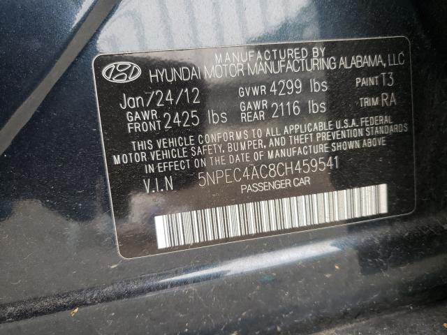 Photo 9 VIN: 5NPEC4AC8CH459541 - HYUNDAI SONATA SE 