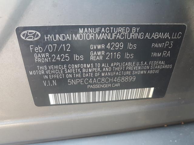 Photo 9 VIN: 5NPEC4AC8CH468899 - HYUNDAI SONATA SE 