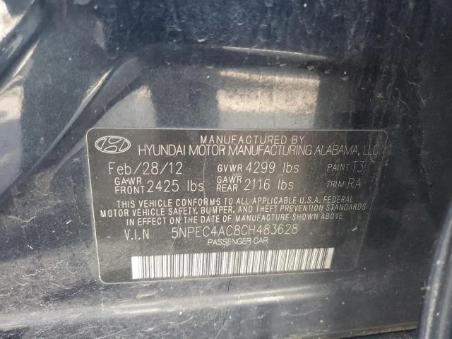 Photo 11 VIN: 5NPEC4AC8CH483628 - HYUNDAI SONATA SE 