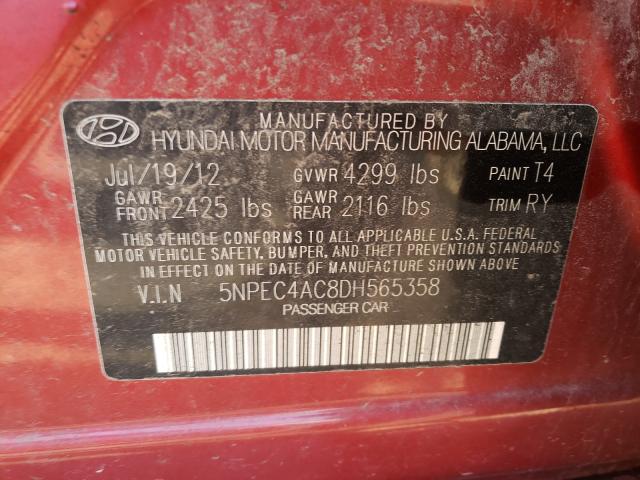 Photo 9 VIN: 5NPEC4AC8DH565358 - HYUNDAI SONATA SE 