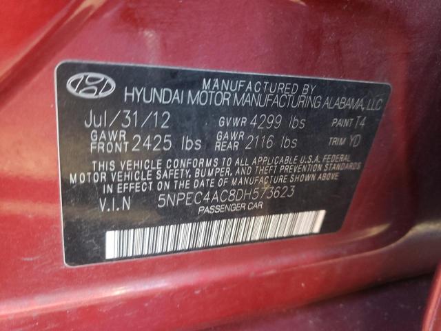 Photo 9 VIN: 5NPEC4AC8DH573623 - HYUNDAI SONATA SE 