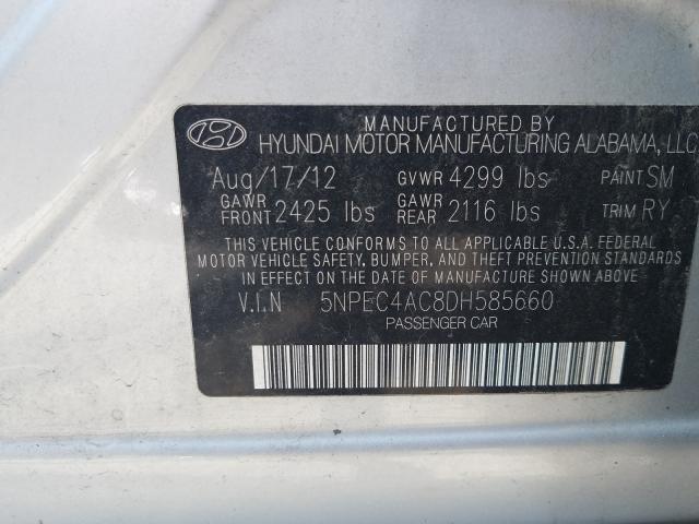 Photo 9 VIN: 5NPEC4AC8DH585660 - HYUNDAI SONATA SE 