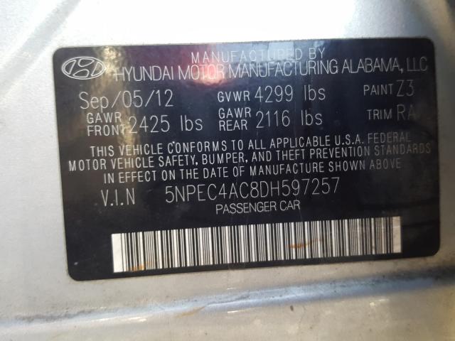 Photo 9 VIN: 5NPEC4AC8DH597257 - HYUNDAI SONATA SE 