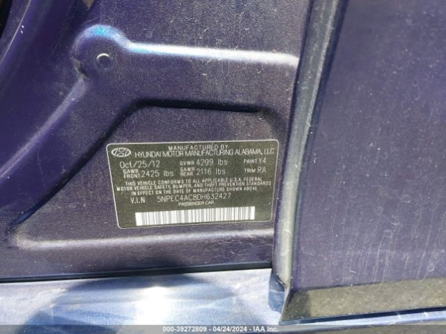 Photo 8 VIN: 5NPEC4AC8DH632427 - HYUNDAI SONATA 