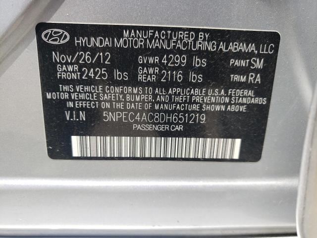 Photo 12 VIN: 5NPEC4AC8DH651219 - HYUNDAI SONATA SE 