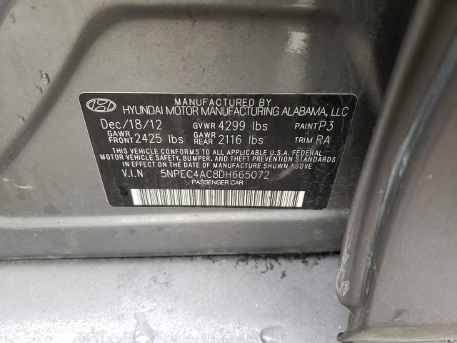 Photo 9 VIN: 5NPEC4AC8DH665072 - HYUNDAI SONATA SE 