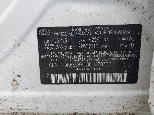 Photo 11 VIN: 5NPEC4AC8DH670367 - HYUNDAI SONATA 