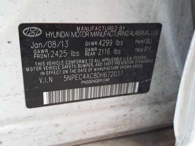 Photo 9 VIN: 5NPEC4AC8DH672037 - HYUNDAI SONATA SE 