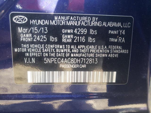 Photo 12 VIN: 5NPEC4AC8DH712813 - HYUNDAI SONATA SE 